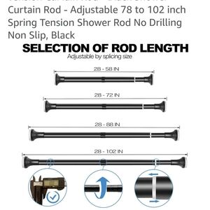 Adjustable Black Shower Rod